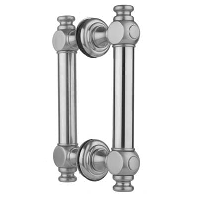 Jaclo 8'' H60 Smooth with End Caps Back to Back Shower Door Pull - Stone Grey