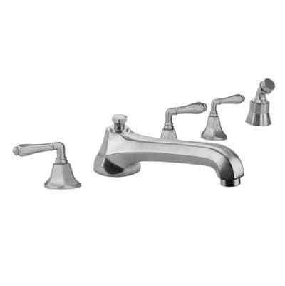 Jaclo Astor Roman Tub Set with Low Spout and Smooth Lever Handles and Angled Handshower Mount - A...