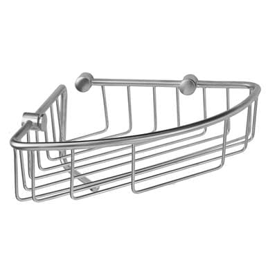 Jaclo Corner Wire Basket with Cloth Holder - Antique Brass