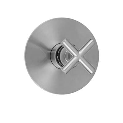 Jaclo Round Plate with Contempo Hub Base Cross Handle Trim for Thermostatic Valves (j-th34 &...