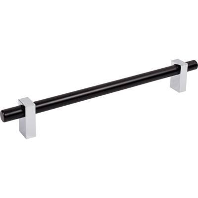 12'' Center-to-Center Matte Black with Polished Chrome Larkin Appliance Pull