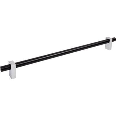 Jeffrey Alexander 18'' Center-to-center Matte Black with Polished Chrome Larkin Appliance Pull -... by Jeffrey Alexander