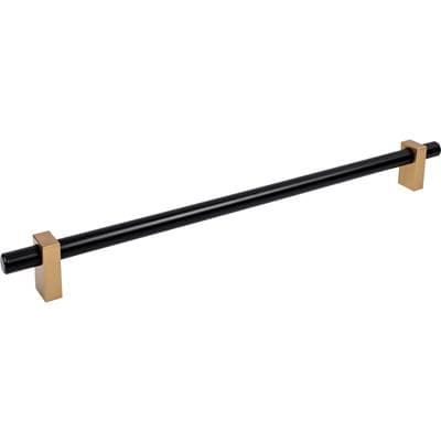 Jeffrey Alexander 18'' Center-to-center Matte Black with Satin Bronze Larkin Appliance Pull -... by Jeffrey Alexander