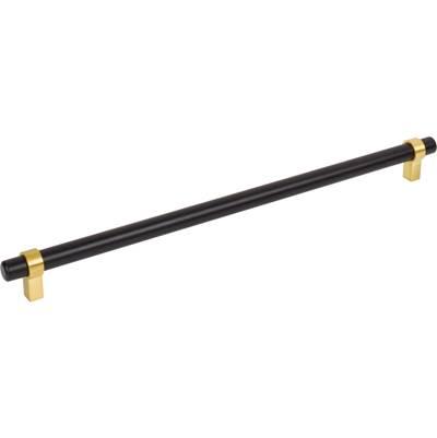 319 mm Center-to-Center Matte Black with Brushed Gold Key Grande Cabinet Bar Pull by Jeffrey Alexander