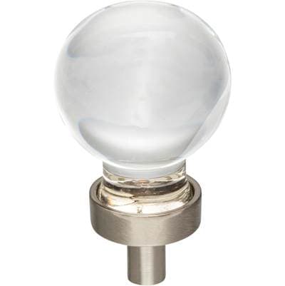 Jeffrey Alexander 1-1/16'' Diameter Satin Nickel Sphere Glass Harlow Cabinet Knob by Jeffrey Alexander