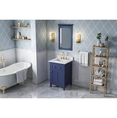 24'' Hale Blue Chatham Vanity, White Carrara Marble Vanity Top, undermount rectangle bowl