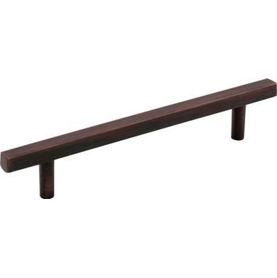 128 mm Center-to-Center Brushed Oil Rubbed Bronze Square Dominique Cabinet Bar Pull by Jeffrey Alexander