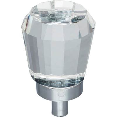 Jeffrey Alexander 1'' Overall Length Polished Chrome Faceted Glass Harlow Cabinet Knob - Polished... by Jeffrey Alexander