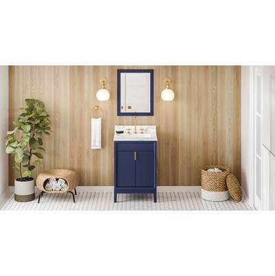 Jeffrey Alexander 24'' Hale Blue Theodora Vanity, Calacatta Vienna Quartz Vanity Top, Undermount... by Jeffrey Alexander