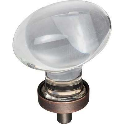 1-5/8'' Overall Length Brushed Oil Rubbed Bronze Football Glass Harlow Cabinet Knob