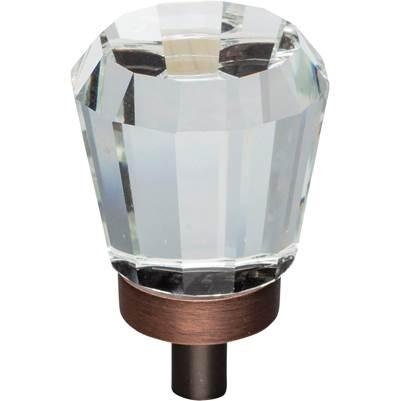 1'' Overall Length Brushed Oil Rubbed Bronze Faceted Glass Harlow Cabinet Knob by Jeffrey Alexander