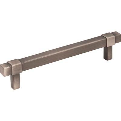 128 mm Center-to-Center Brushed Pewter Square Zane Cabinet Pull by Jeffrey Alexander