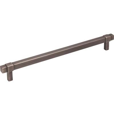 224 mm Center-to-Center Brushed Pewter Square Zane Cabinet Pull by Jeffrey Alexander