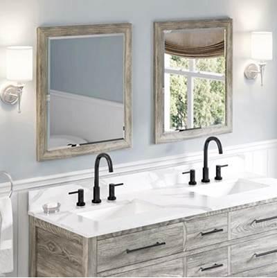 22'' W x 1'' D x 28'' H Weathered Grey Cade mirror by Jeffrey Alexander