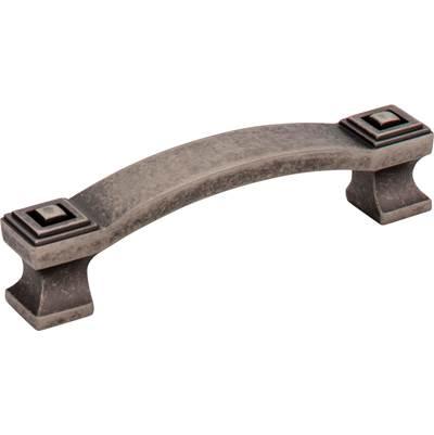 96 mm Center-to-Center Distressed Pewter Square Delmar Cabinet Pull by Jeffrey Alexander
