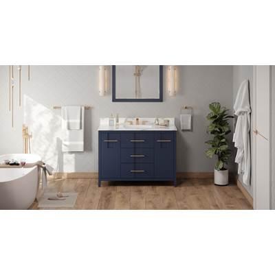 48'' Hale Blue Katara Vanity, Calacatta Vienna Quartz Vanity Top, Undermount Rectangle Bowl by Jeffrey Alexander