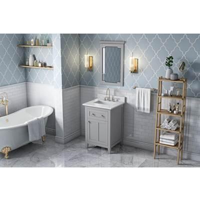 24'' Grey Chatham Vanity, White Carrara Marble Vanity Top, undermount rectangle bowl by Jeffrey Alexander