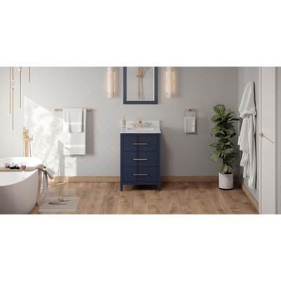 24'' Hale Blue Katara Vanity, White Carrara Marble Vanity Top, Undermount Rectangle Bowl