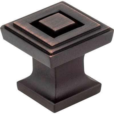Jeffrey Alexander 1'' Overall Length Brushed Oil Rubbed Bronze Square Delmar Cabinet Knob -... by Jeffrey Alexander