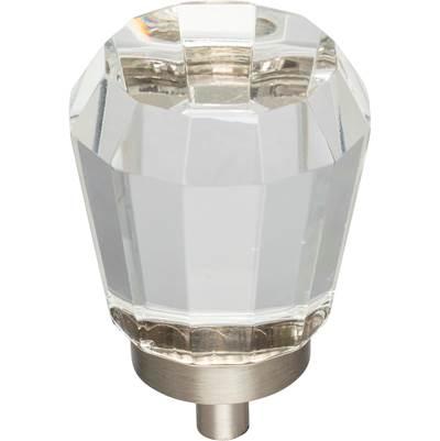 1-1/4'' Overall Length Satin Nickel Faceted Glass Harlow Cabinet Knob by Jeffrey Alexander