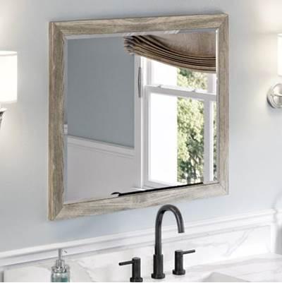 33'' W x 1'' D x 28'' H Weathered Grey Cade mirror