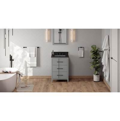 24'' Grey Katara Vanity, Black Granite Vanity Top, Undermount Rectangle Bowl