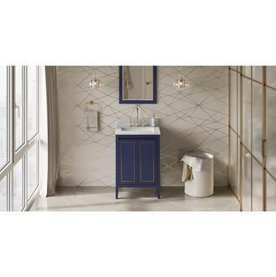 24'' Hale Blue Percival Vanity, White Carrara Marble Vanity Top, Undermount Rectangle Bowl