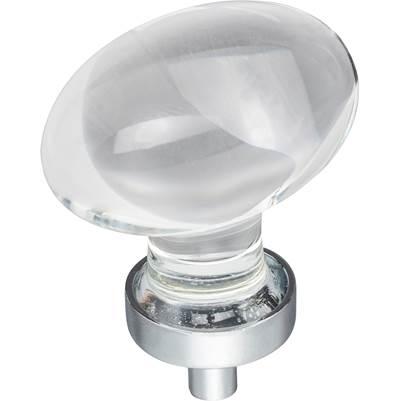1-5/8'' Overall Length Polished Chrome Football Glass Harlow Cabinet Knob by Jeffrey Alexander