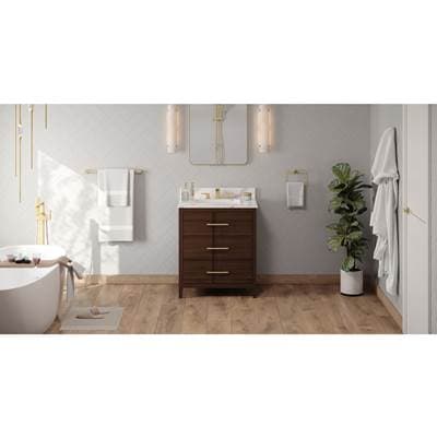 Jeffrey Alexander Katara 30'' Single Bathroom Vanity Set - Dark Walnut