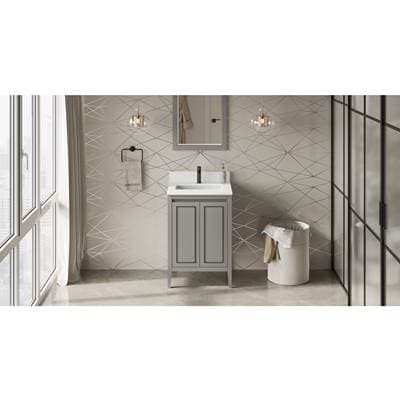 Jeffrey Alexander 24'' Grey Percival Vanity, White Quartz Vanity Top, Undermount Rectangle Bowl -... by Jeffrey Alexander