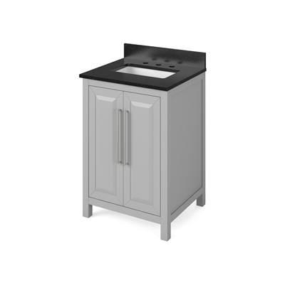 24'' Grey Cade Vanity, Black Granite Vanity Top, undermount rectangle bowl