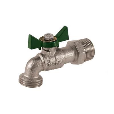 Jomar International LTD Hose Bibb Ball Valve, Nickel Plated, Threaded Connection, Quarter Turn,...