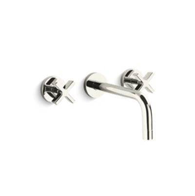 Kallista Onee Wall Mnt Lav W/cross & Short Spout - Polished Nickel by Kallista
