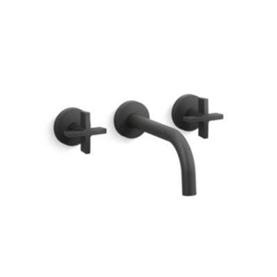 Kallista Onee Wall Mnt Lav W/cross & Short Spout - Matte Black