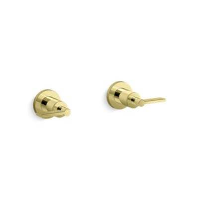 Kallista Onee Wall Mount Bath Set, Lever Handle - Unlacquered Brass