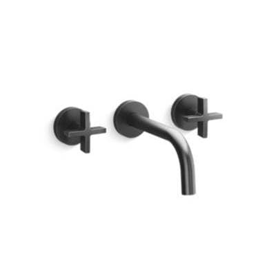 Kallista Onee Wall Mnt Lav W/cross & Short Spout - Brushed Graphite