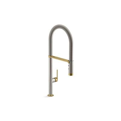 Kallista Juxtapose Semi-pro Faucet W/po Spray - Matte Black with Stainless by Kallista