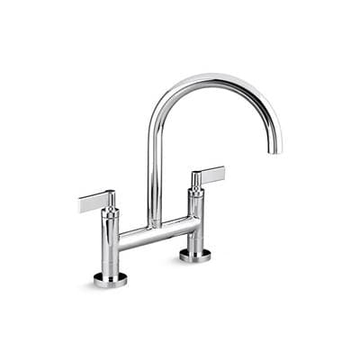 Kallista Onee Kitchen Bridge Faucet, D-mount, Lv - Brushed Nickel by Kallista