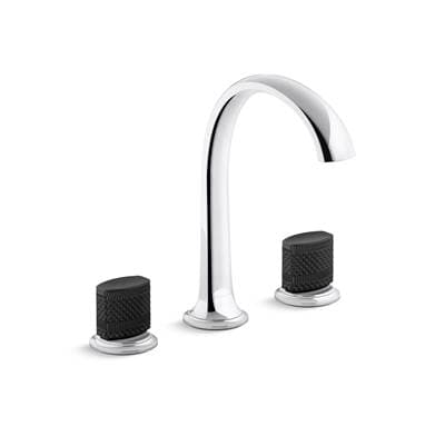 Kallista Script Sink Faucet, Arch Spt, Blk Porc - Polished Chrome