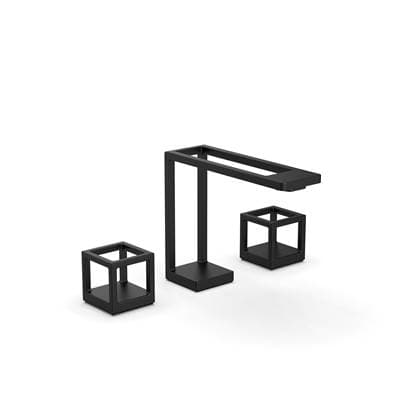 Kallista Grid Sink Faucet, 3D Spout, Cube Handle - Matte Black by Kallista