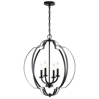 Kichler Lighting Large Foyer Pendant 4Lt - Black