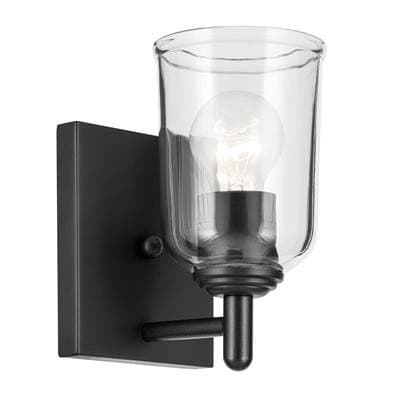 Kichler Lighting Shailene 5'' 1-Light Wall Sconce with Clear Glass - Black