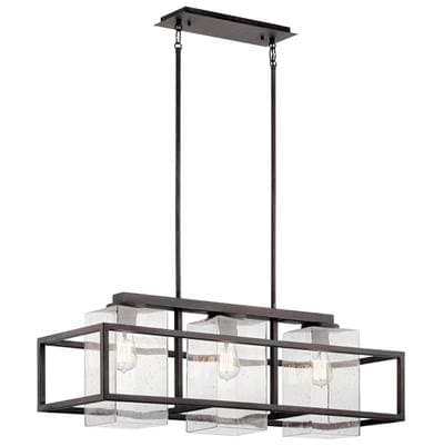 Kichler Lighting Outdoor Linear Chandelier 3Lt - Weathered Zinc by Kichler Lighting