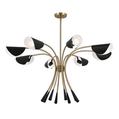 Arcus 45.5 Inch 8 Light Chandelier in Champagne Bronze with Black by Kichler Lighting