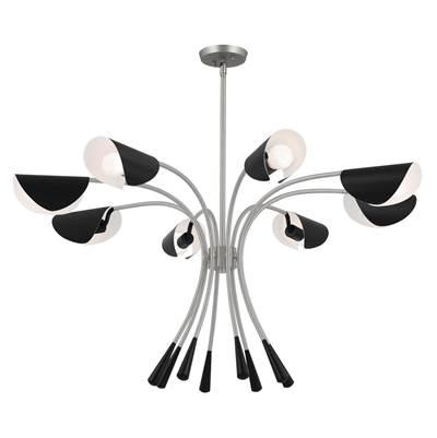 Arcus 45.4 Inch 8 Light Chandelier in Satin Nickel with Black by Kichler Lighting