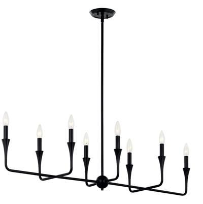 Alvaro 45.5 Inch 8 Light Linear Chandelier in Black by Kichler Lighting