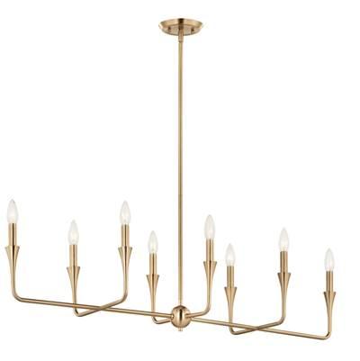 Alvaro 45.5 Inch 8 Light Linear Chandelier in Champagne Bronze