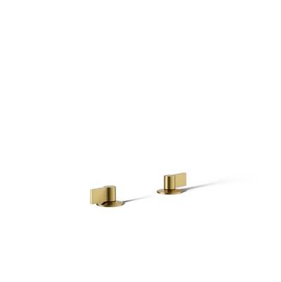 Kohler Components Deck-mount bath faucet handles with Lever design - Vibrant Brushed Moderne Brass by Kohler