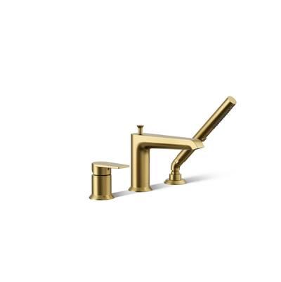 Kohler Hint Deck-mount bath faucet with handshower - Vibrant Brushed Moderne Brass by Kohler