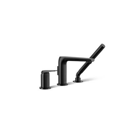 Avid Deck-mount bath faucet with handshower - Matte Black by Kohler